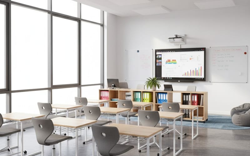 Modern classroom at Singh's Classes